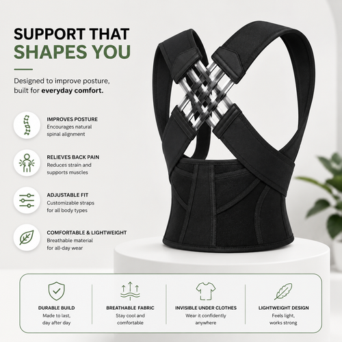 AlignEase™ Posture Corrector – Adjustable Back & Shoulder Support