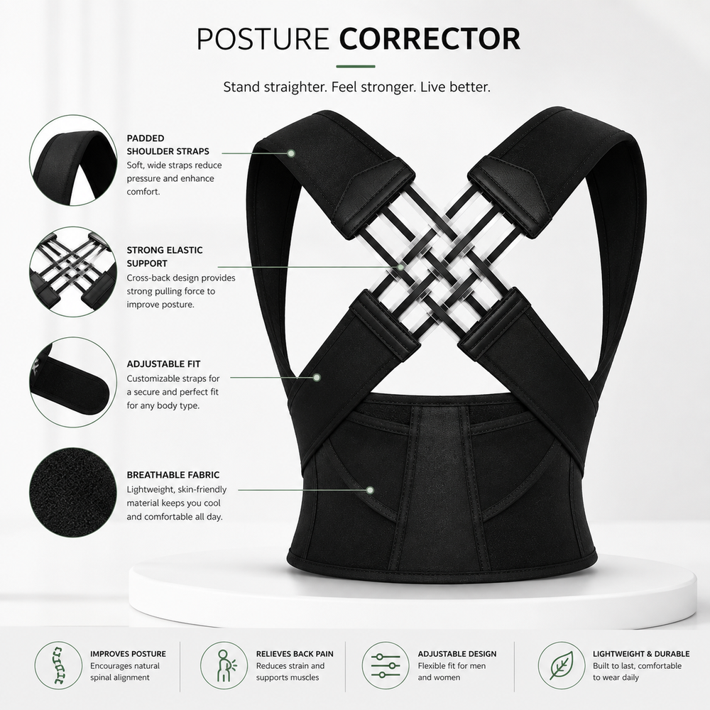 AlignEase™ Posture Corrector – Adjustable Back & Shoulder Support
