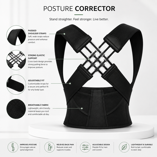 AlignEase™ Posture Corrector – Adjustable Back & Shoulder Support