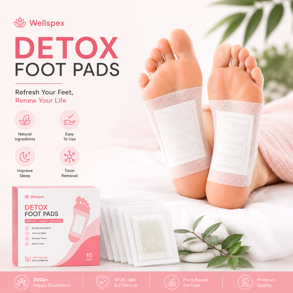 Wellspex Herbal Foot Patch Kit | Overnight Foot Care Pads (10 Patches)